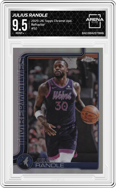 2025 Topps Chrome Update Julius Randle Refractor #52 ARENA CLUB 9.5