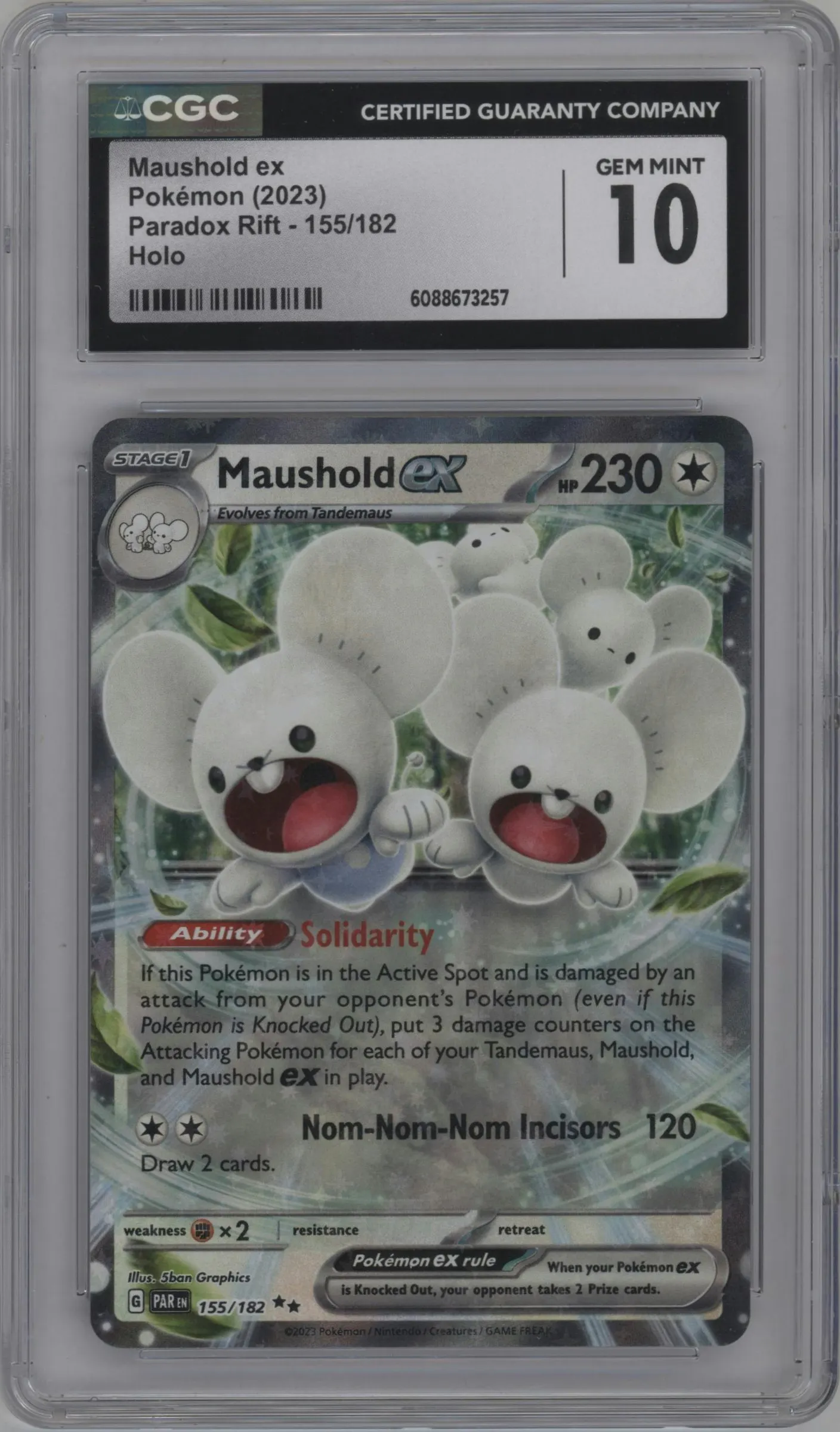 2023 Pokemon SV Paradox Rift Maushold ex #155 CGC 10