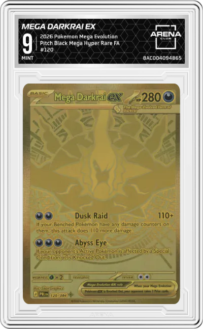 2026 Pokemon Mega Evolution Pitch Black Mega Darkrai ex Mega Hyper Rare #120 ARENA CLUB 9
