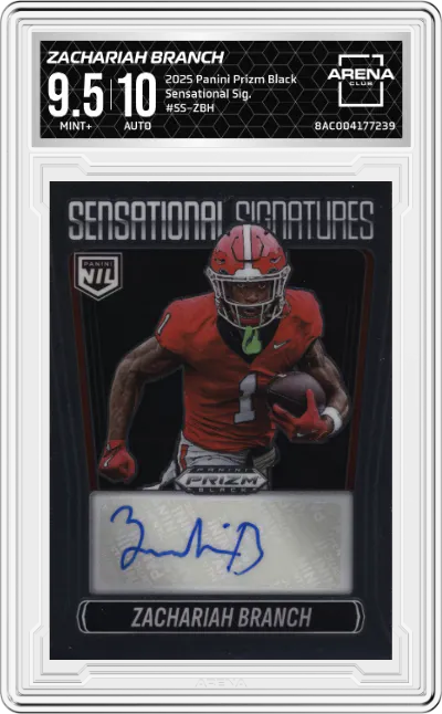 2025 Panini Prizm Black Sensational Sig. Zachariah Branch #SS-ZBH ARENA CLUB 9.5