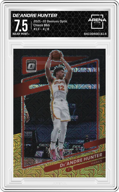 2021 Panini Donruss Optic De'Andre Hunter Choice Black & Gold #13 ARENA CLUB 7.5