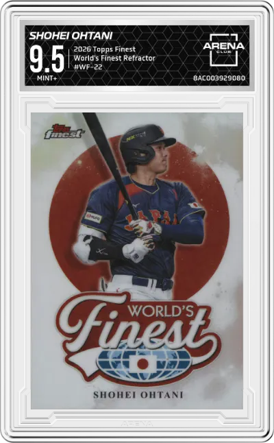 2026 Topps Finest World's Finest Shohei Ohtani Refractor #WF-22 ARENA CLUB 9.5