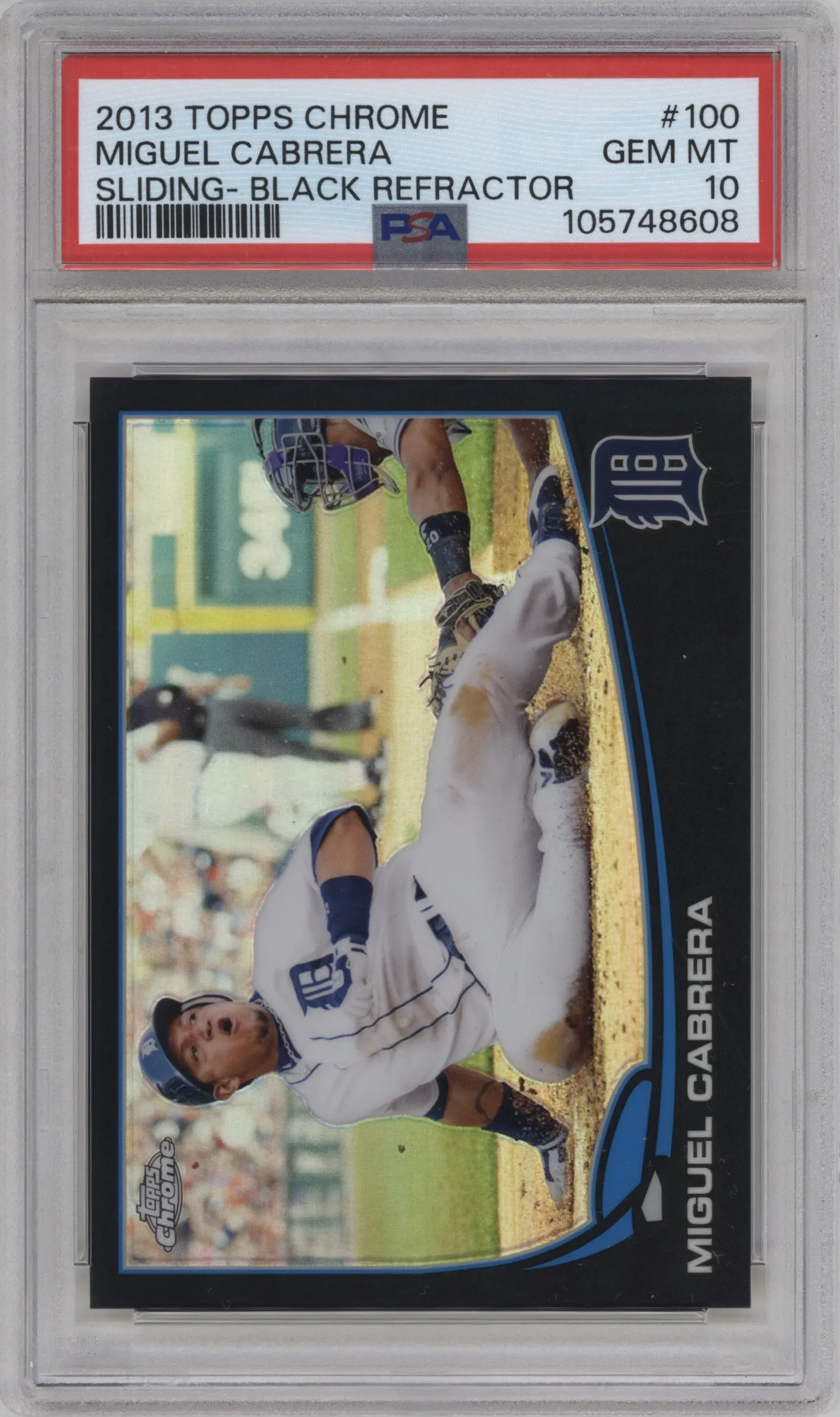 2013 Topps Chrome Miguel Cabrera Black Refractor #100 PSA 10