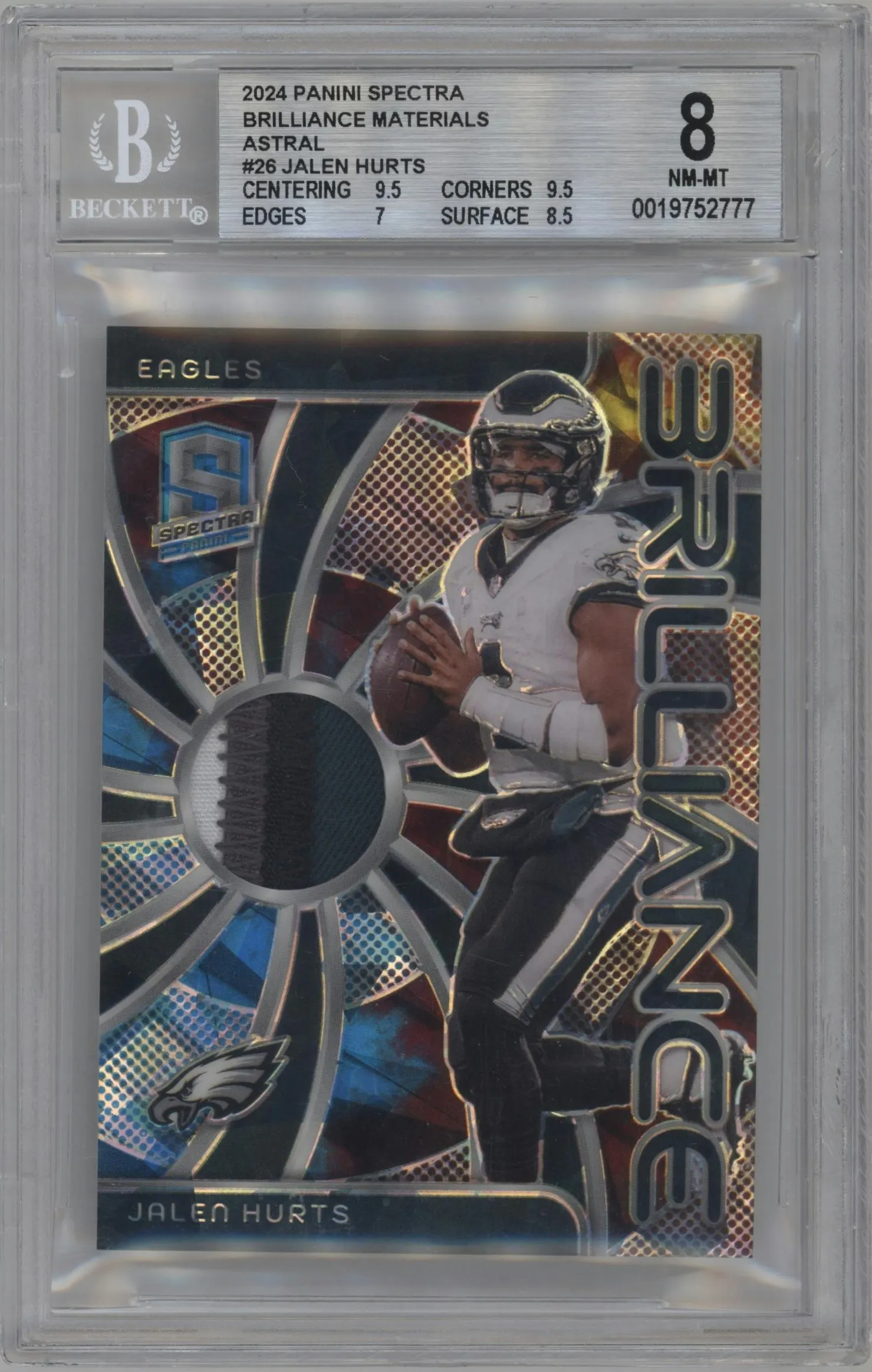 2024 Panini Spectra Brilliance Jalen Hurts Astral #BRI-JHS BGS 8