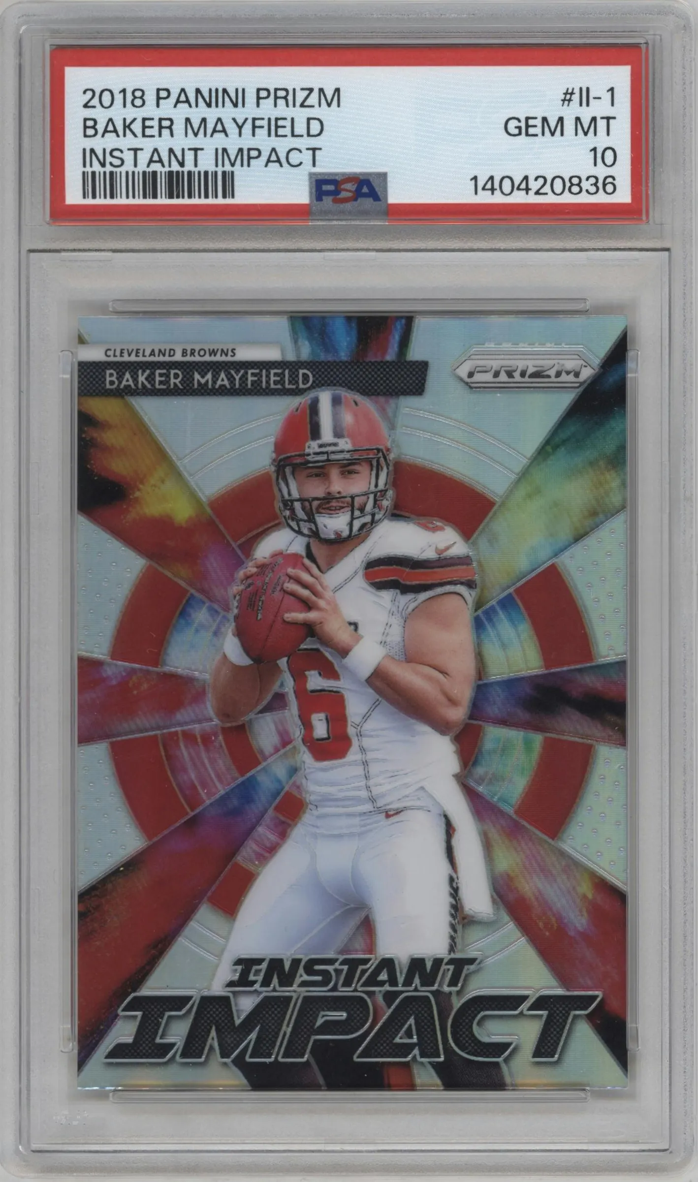 2018 Panini Prizm Instant Impact Baker Mayfield #II-1 PSA 10