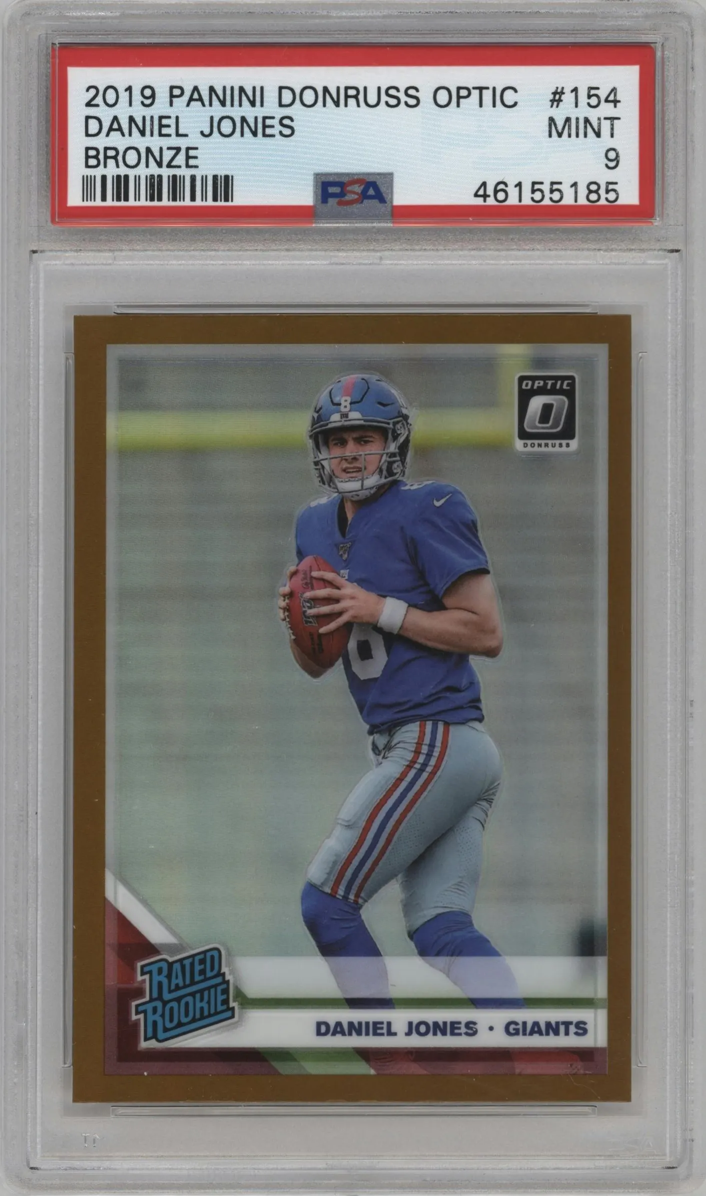 2019 Panini Donruss Optic Rated Rookie Daniel Jones Bronze #154 PSA 9