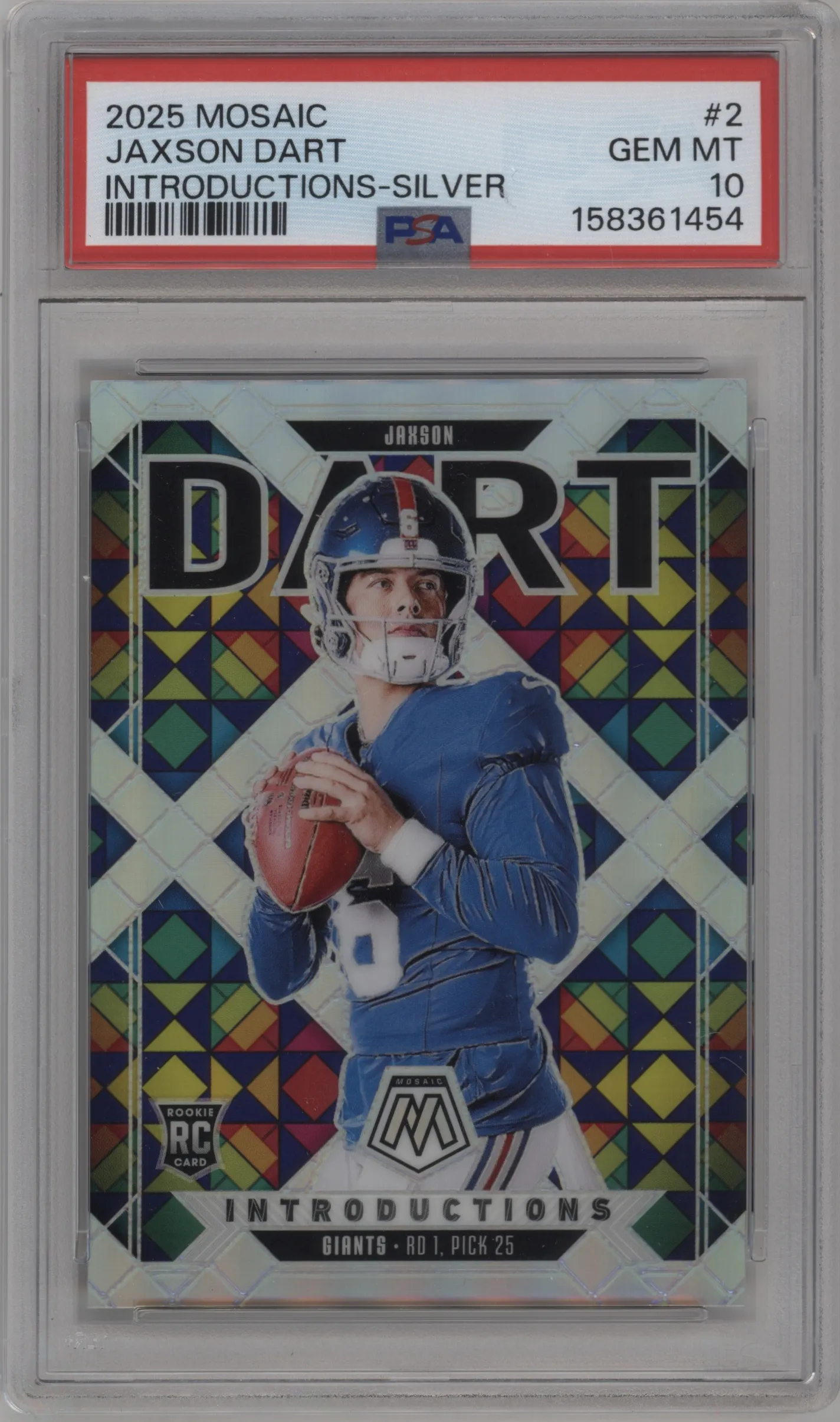 2025 Panini Mosaic Introductions Jaxson Dart Silver #2 PSA 10