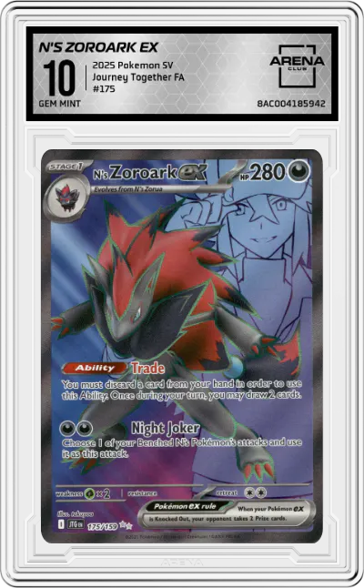 2025 Pokemon SV Journey Together N's Zoroark ex #175 ARENA CLUB 10