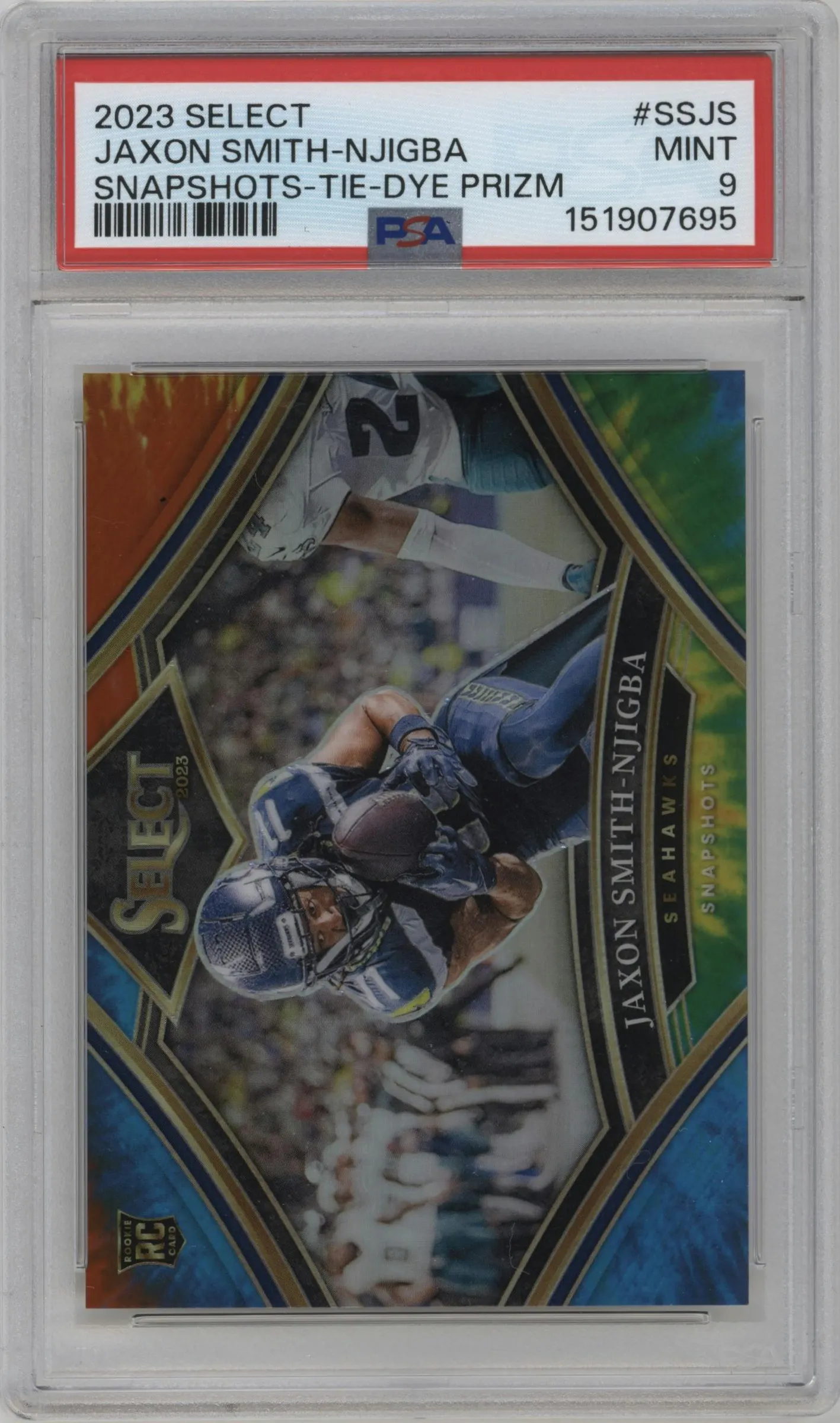 2023 Panini Select Snapshots Jaxon Smith-Njigba Tie-Dye #SS-JS PSA 9
