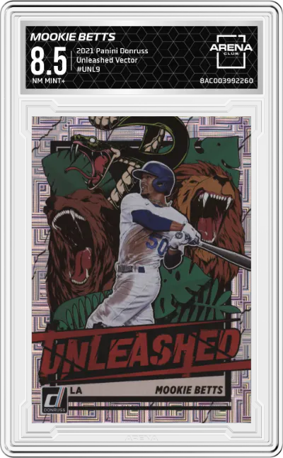 2021 Panini Donruss Unleashed Mookie Betts Vector #UNL9 ARENA CLUB 8.5