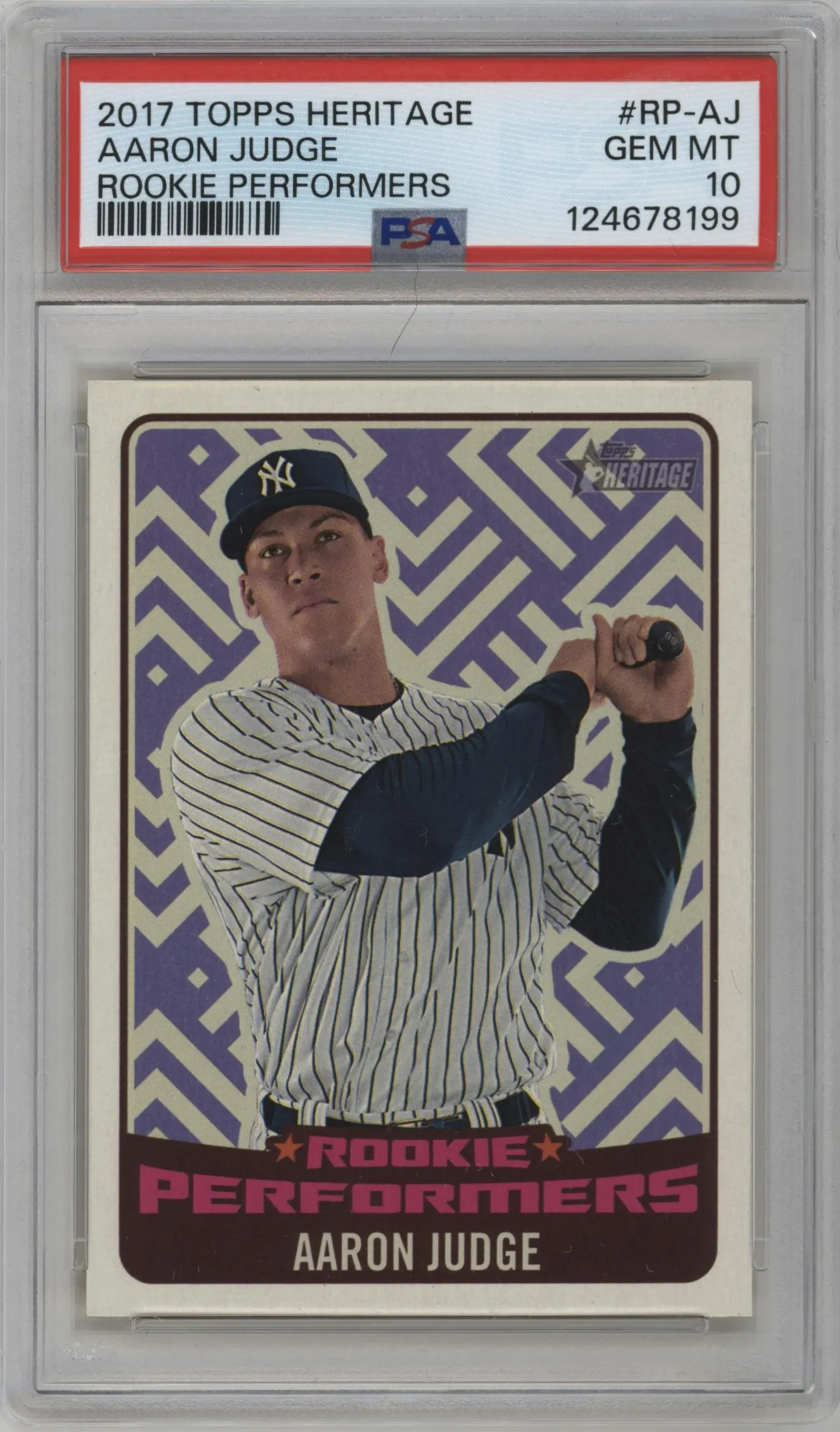 2017 Topps Heritage High Number Rookie Performers Aaron Judge #RP-AJ PSA 10