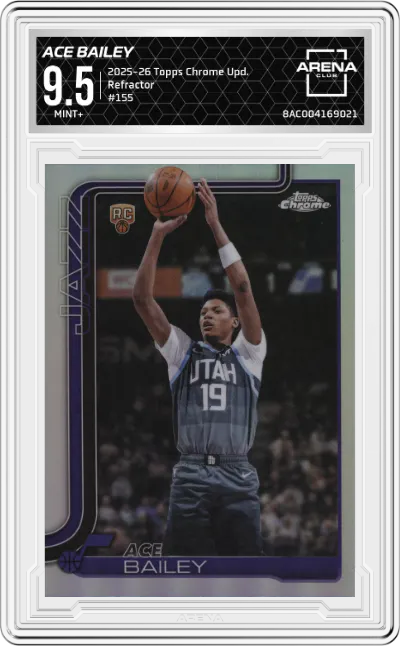 2025 Topps Chrome Update Ace Bailey Refractor #155 ARENA CLUB 9.5