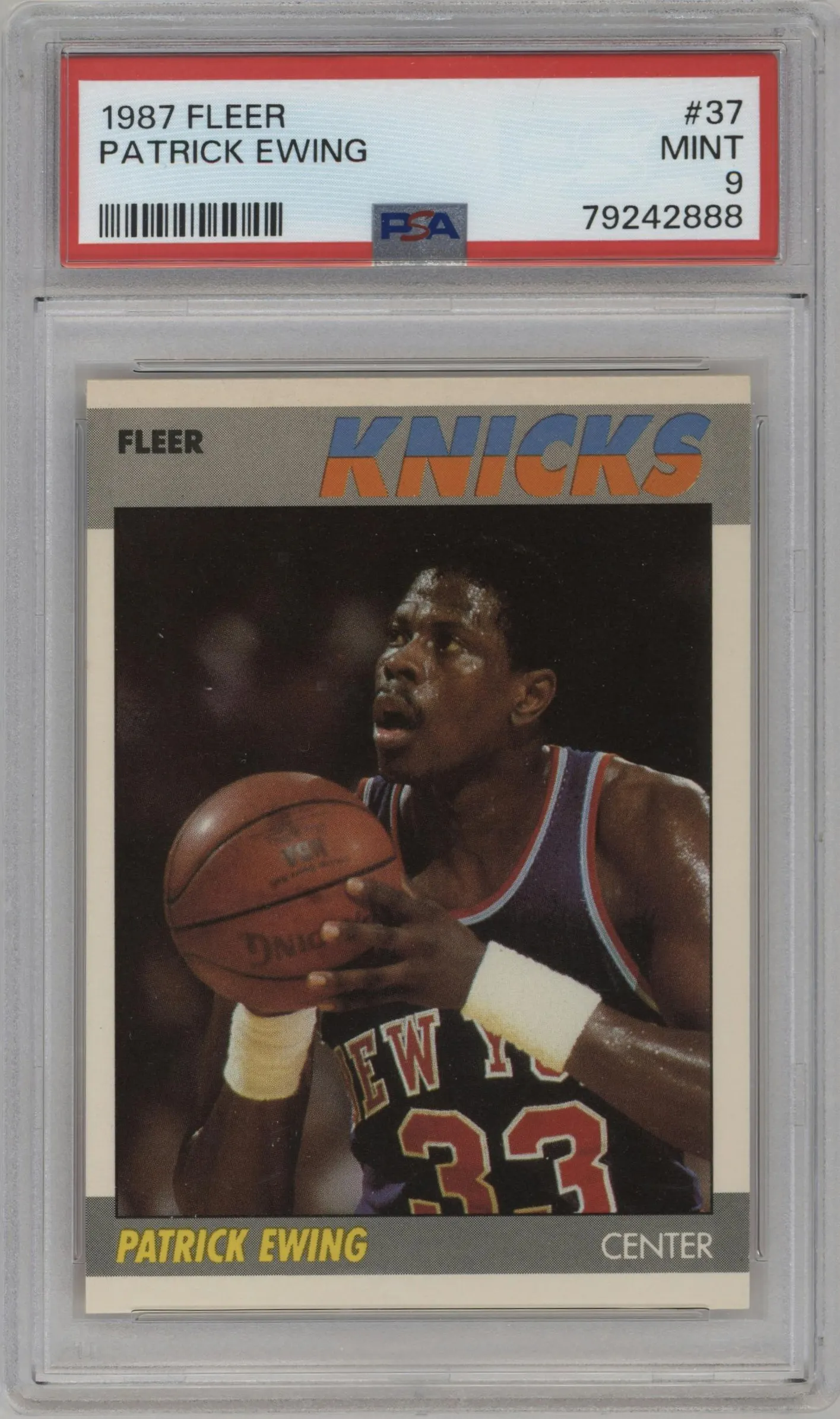1987 Fleer Patrick Ewing #37 PSA 9