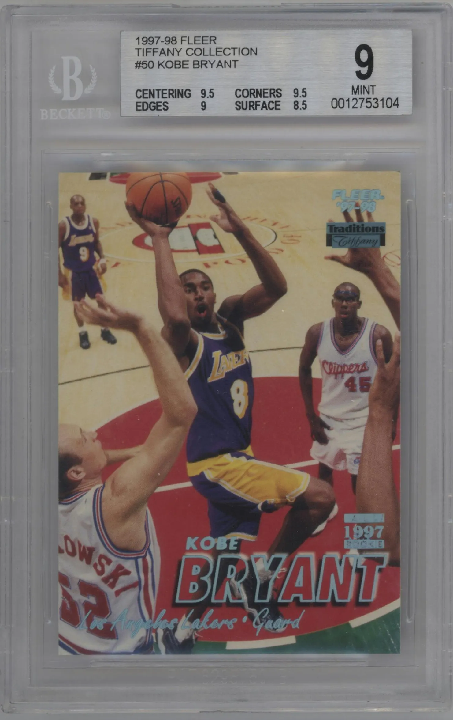 1997 Fleer Kobe Bryant Tiffany #50 BGS 9