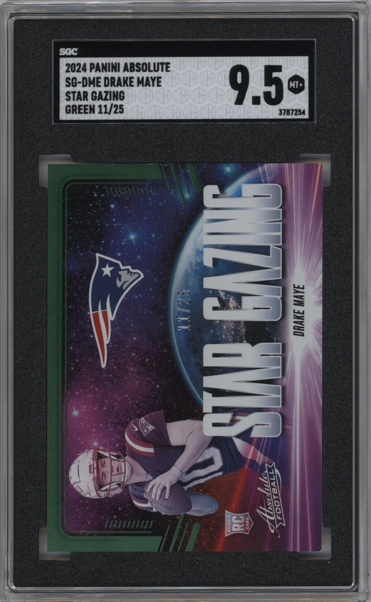 2024 Panini Absolute Star Gazing Drake Maye Green Spectrum #SG-DME SGC 9.5