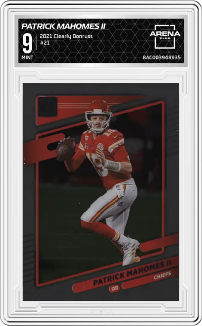 2021 Panini Clearly Donruss Patrick Mahomes II #21 ARENA CLUB 9