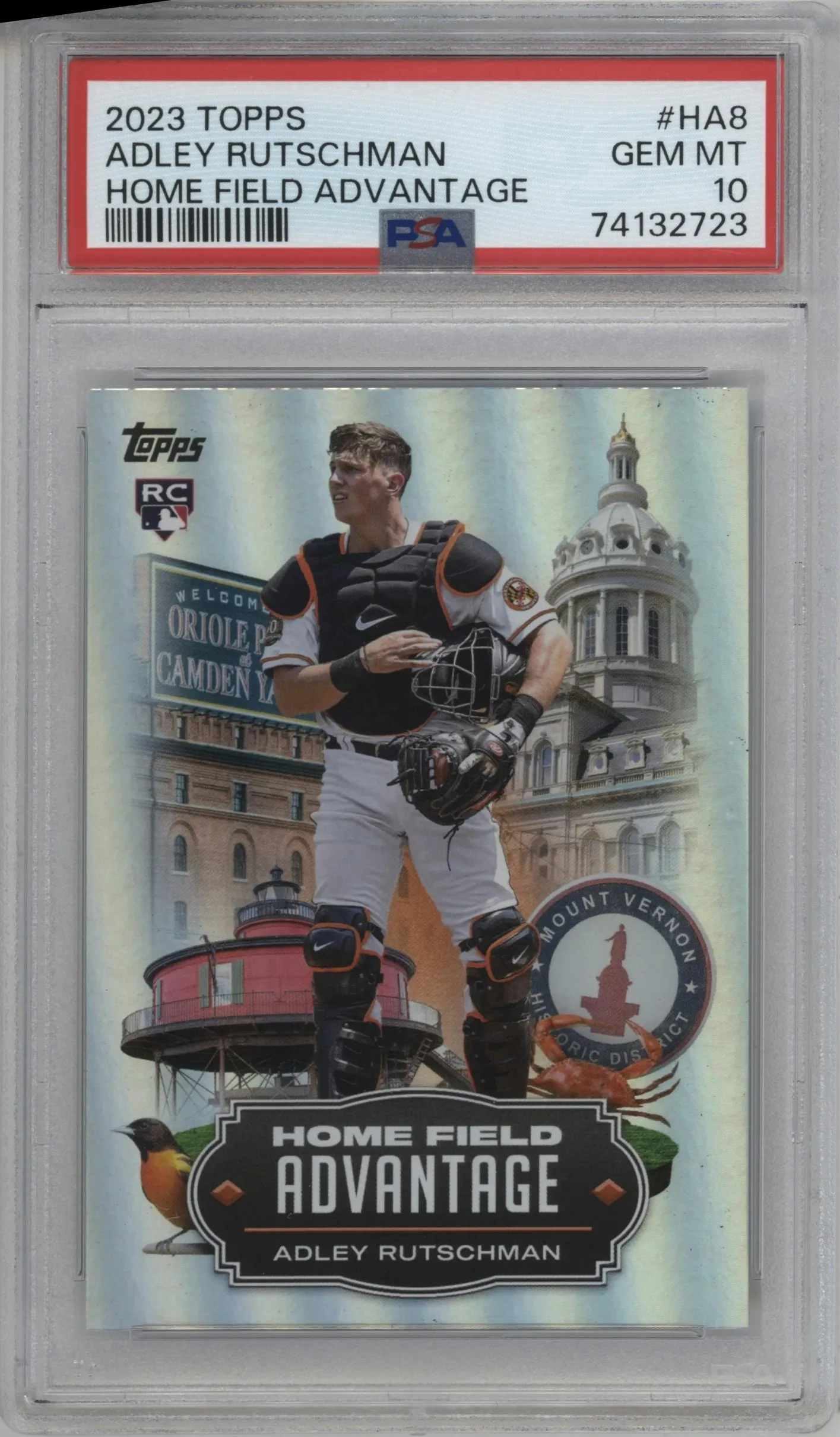 2023 Topps Series 1 Home Field Adv. Adley Rutschman #HA-8 PSA 10
