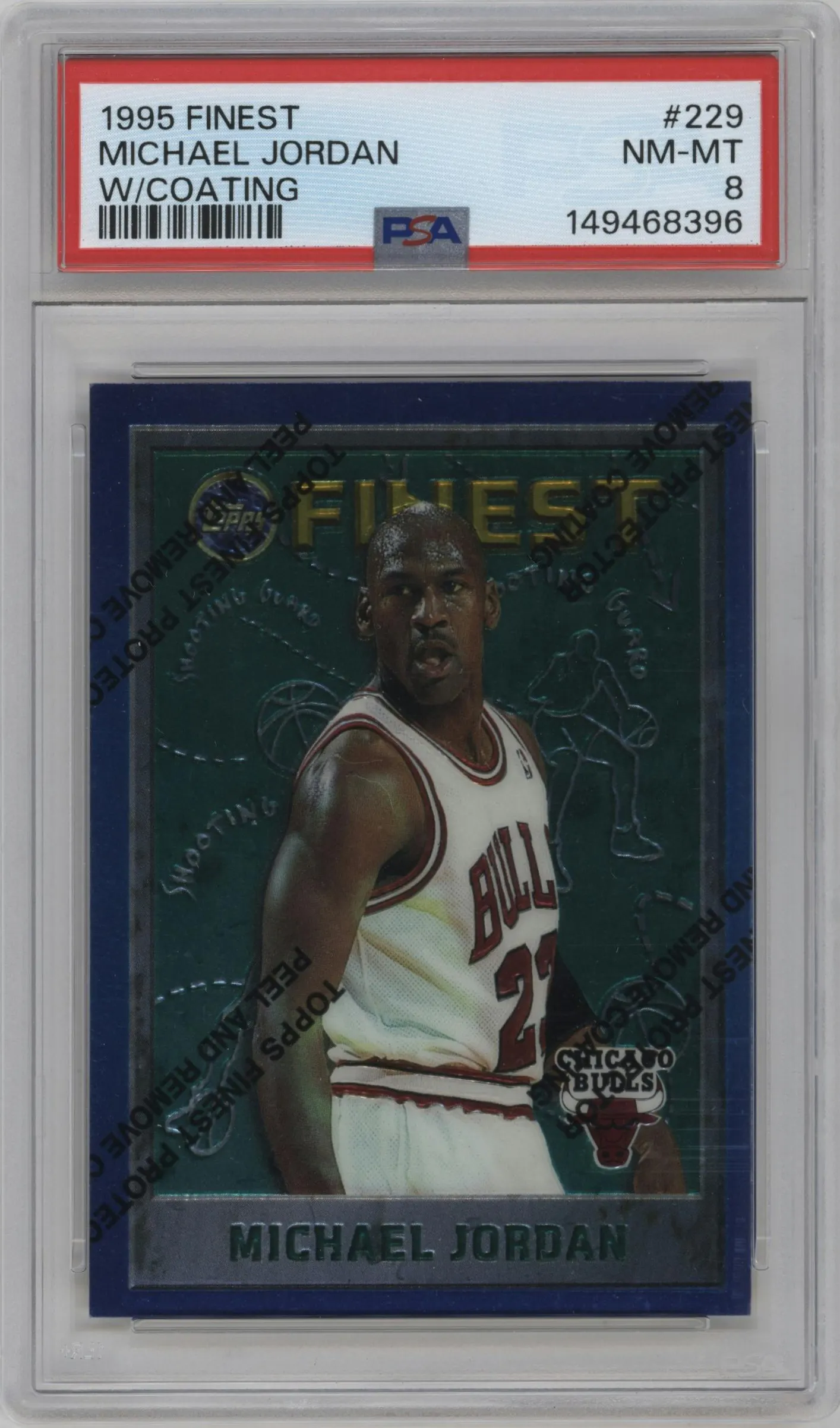 1995 Topps Finest Michael Jordan W/ Coating #229 PSA 8