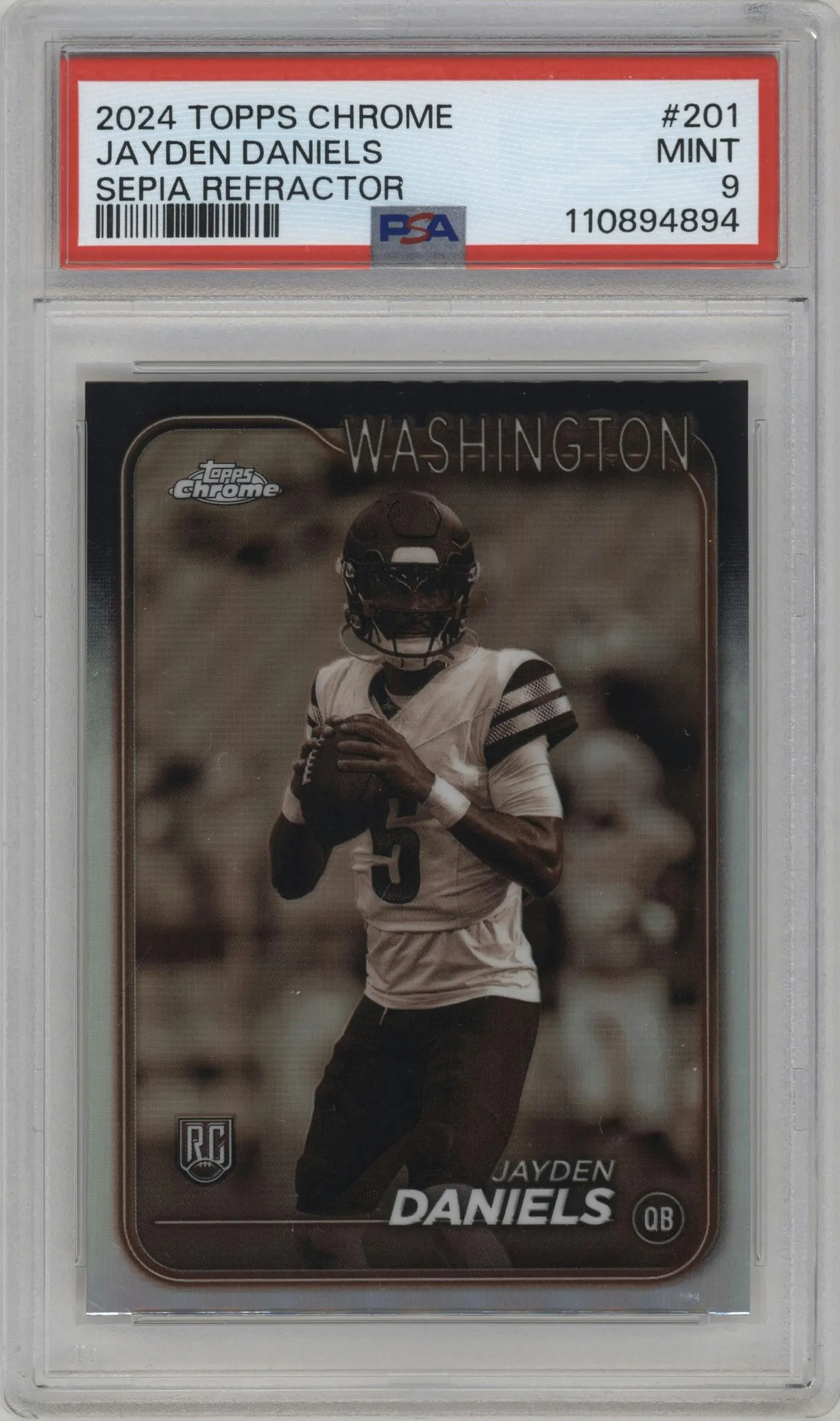 2024 Topps Chrome Jayden Daniels Sepia Refractor #201 PSA 9