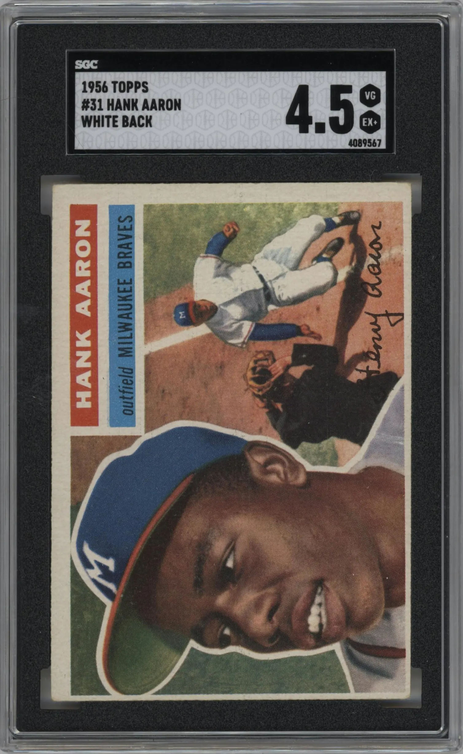 1956 Topps Hank Aaron White Back #31 SGC 4.5