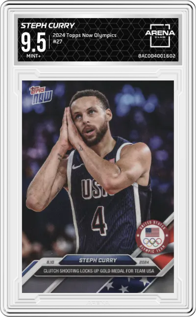 2024 Topps Now Olympics Steph Curry #27 ARENA CLUB 9.5