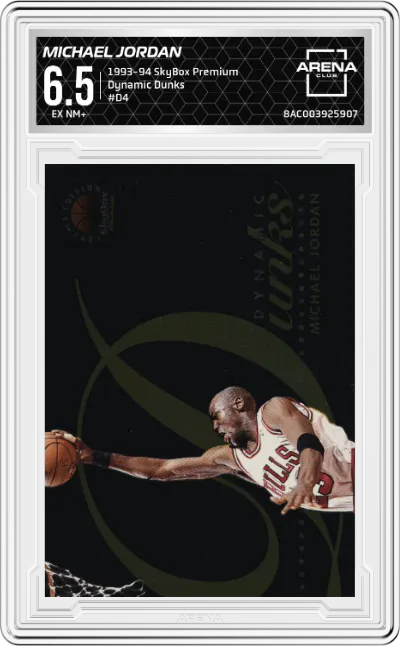 1993 SkyBox Premium Dynamic Dunks Michael Jordan #D4 ARENA CLUB 6.5