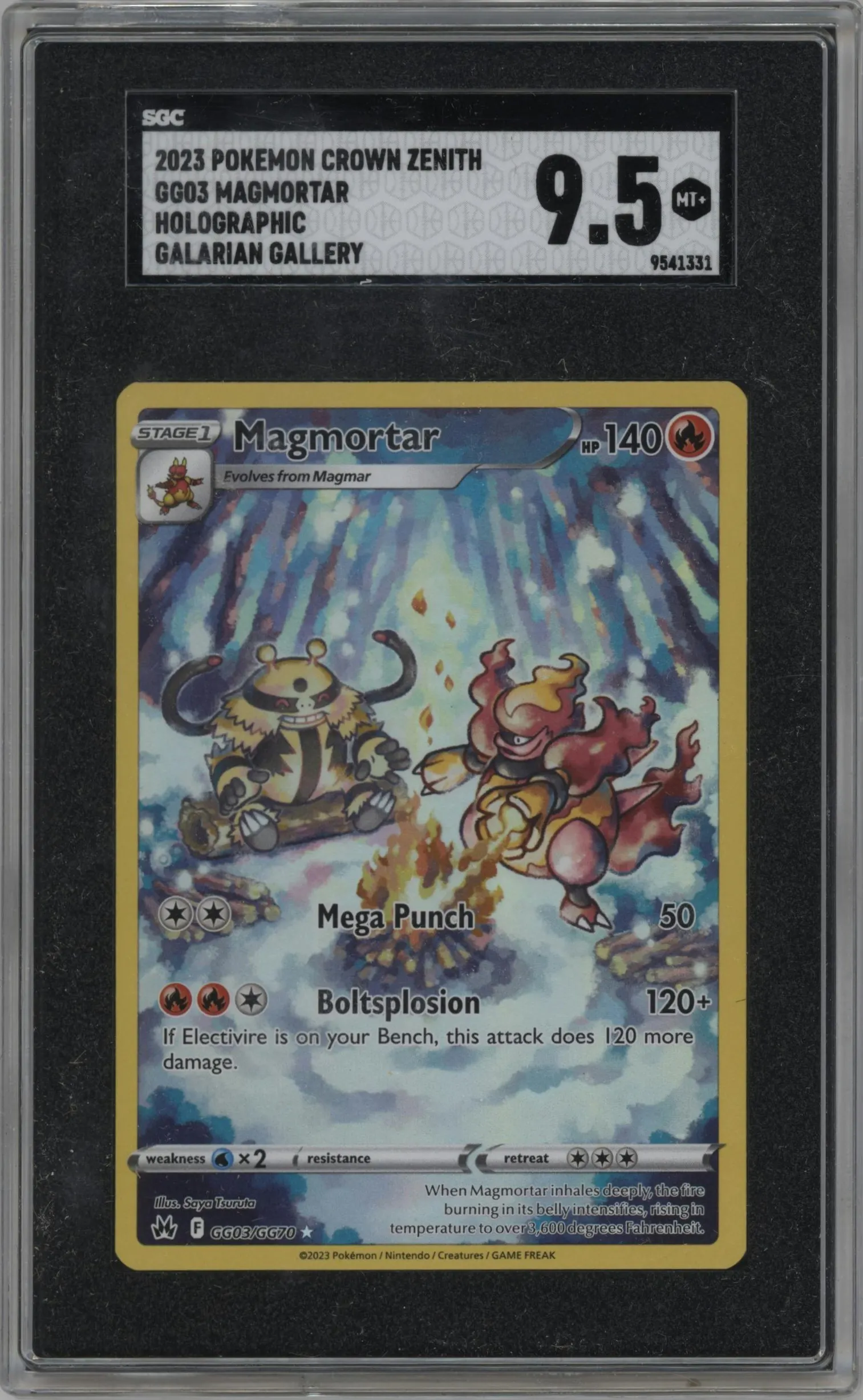 2023 Pokemon SWSH Crown Zenith GG Magmortar #GG03 SGC 9.5