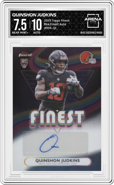 2025 Topps Finest Rke.Finest Auto Quinshon Judkins #RFA-QJ ARENA CLUB 7.5