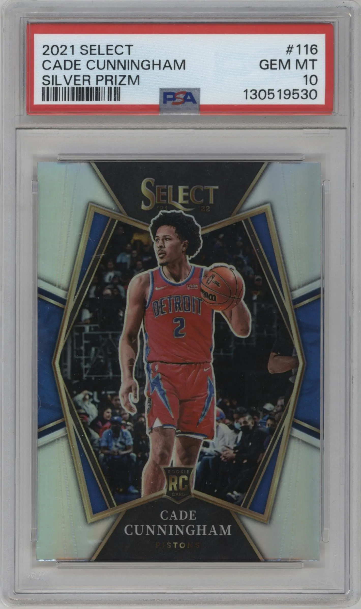 2021 Panini Select Pre.Lvl. Cade Cunningham Silver Prizm #116 PSA 10