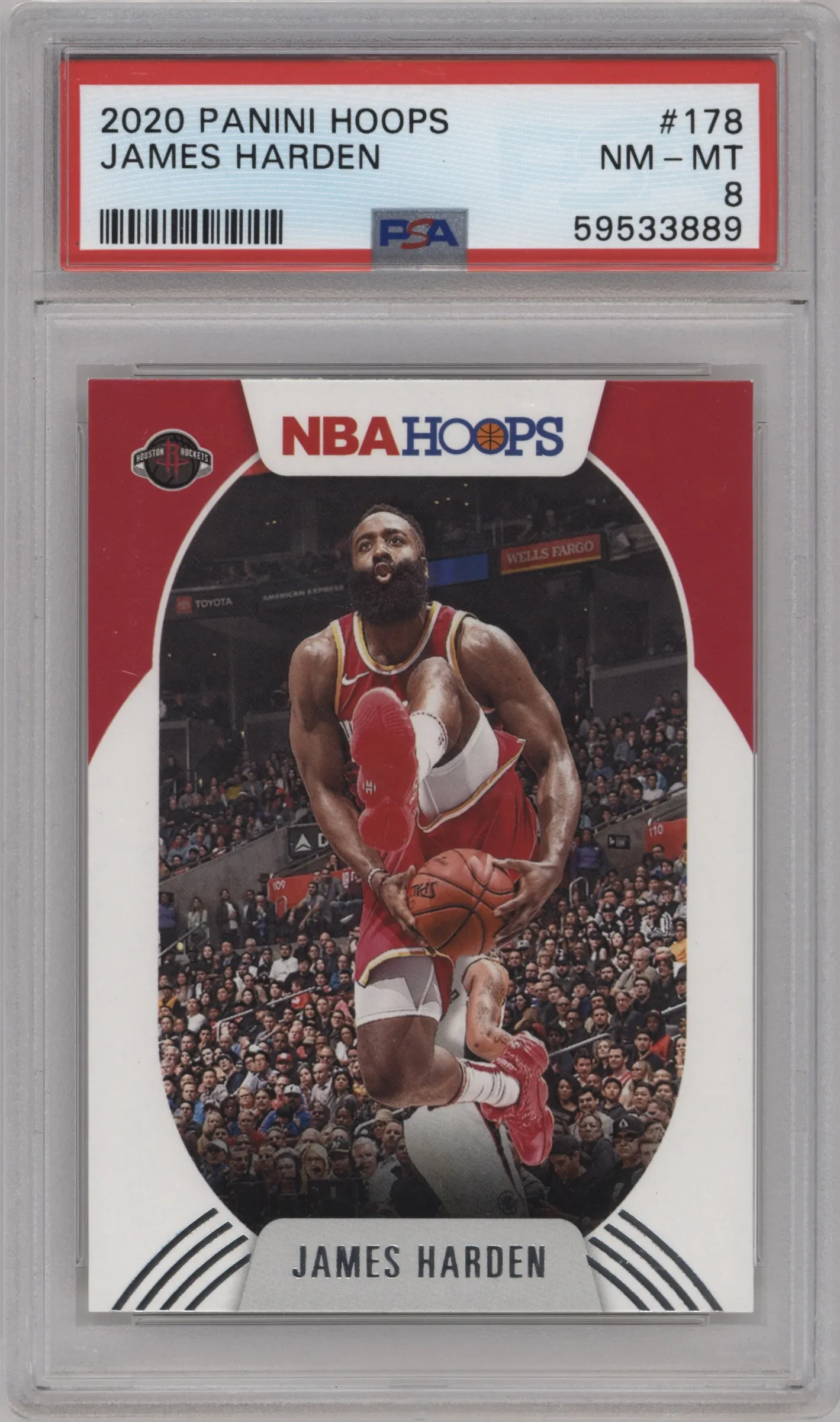 2020 Panini NBA Hoops James Harden PSA 8