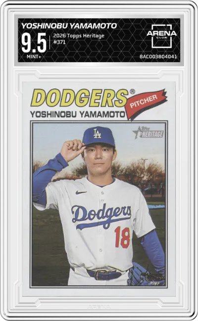 2026 Topps Heritage Yoshinobu Yamamoto ARENA CLUB 9.5