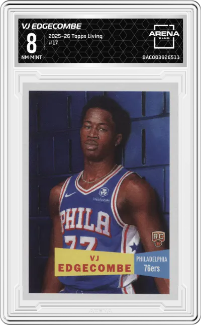 2025 Topps Living VJ Edgecombe #17 ARENA CLUB 8