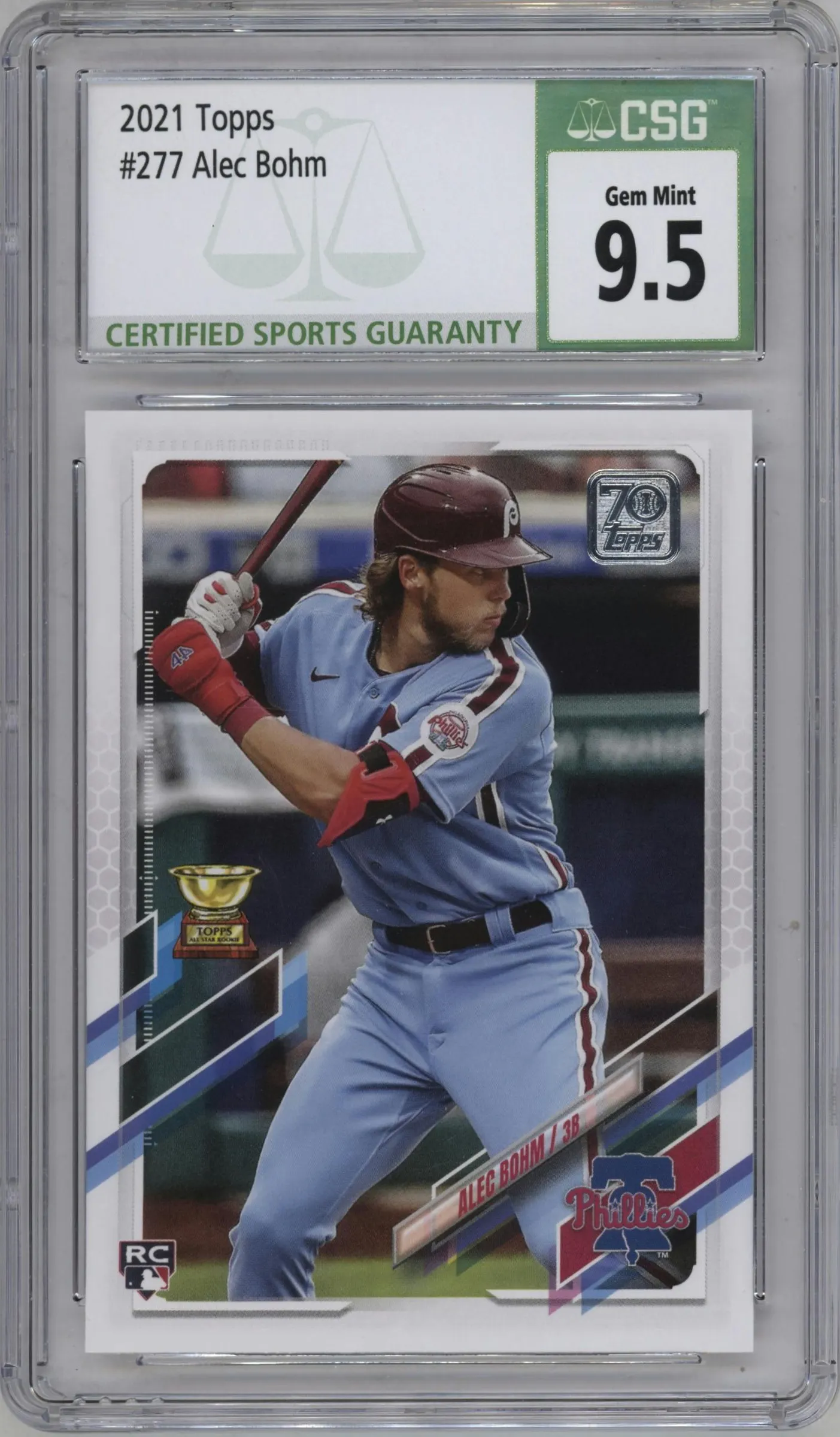 2021 Topps Series 1 Alec Bohm #277 CGC 9.5