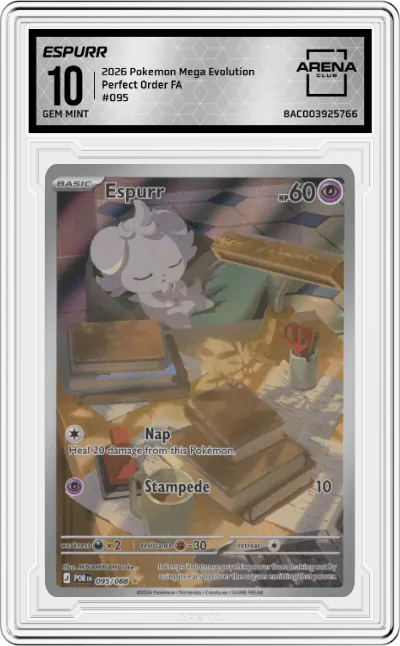 2026 Pokemon Mega Evolution Perfect Order Espurr #095 ARENA CLUB 10