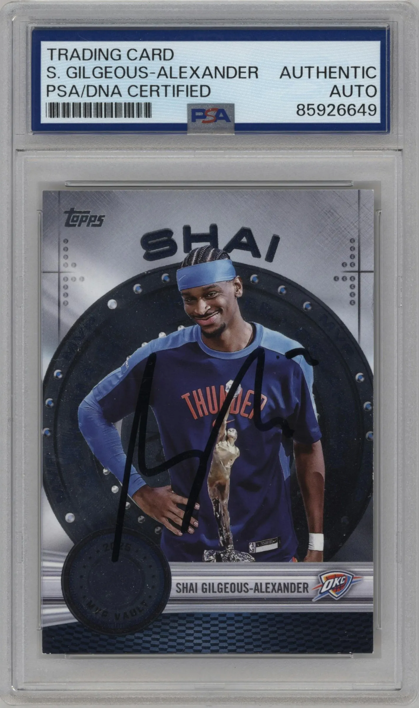 2025 Topps MVP Vault Shai Gilgeous-Alexander PSA AUTHENTIC #MVP-2 PSA