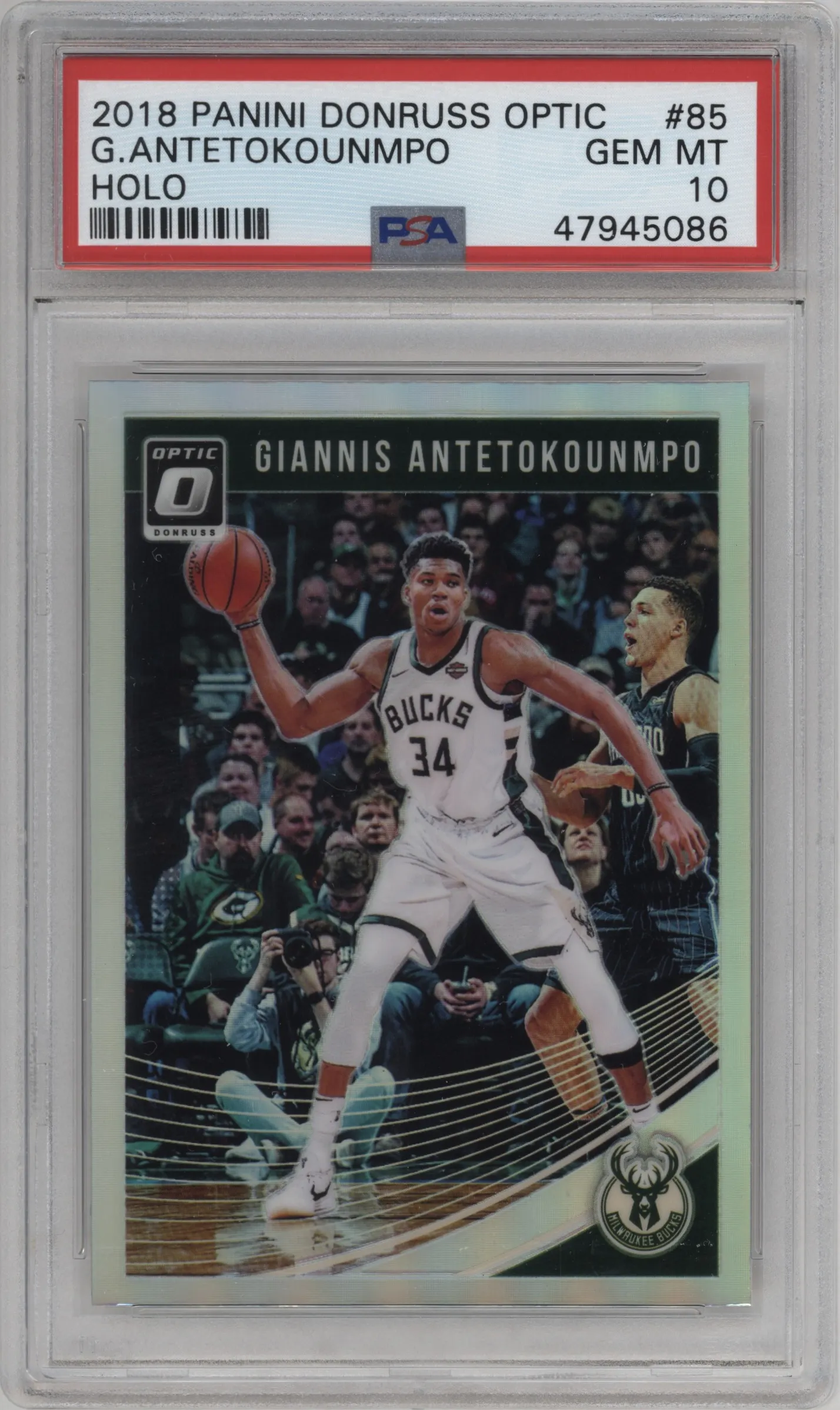 2018 Panini Donruss Optic Giannis Antetokounmpo Holo #85 PSA 10