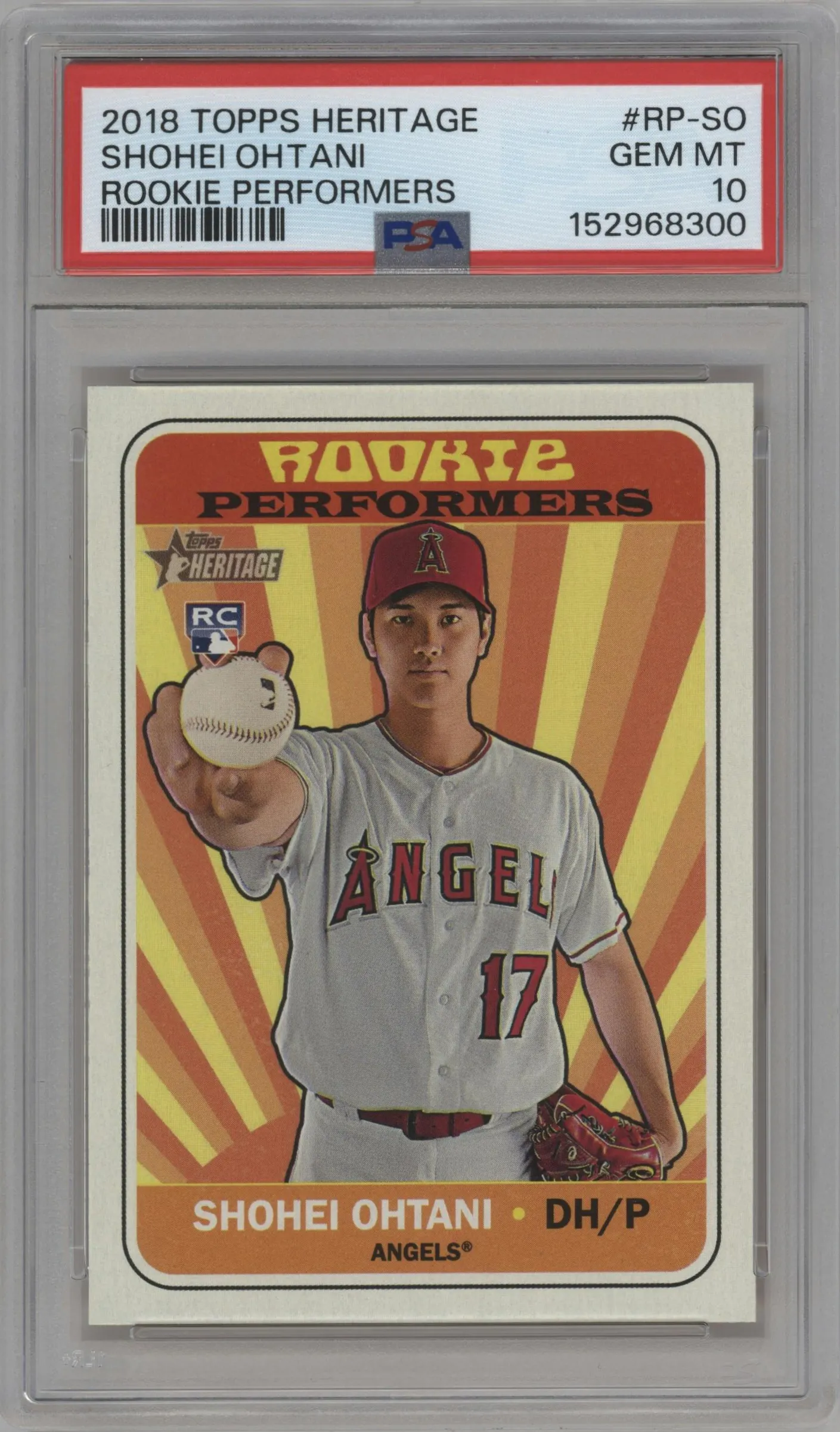2018 Topps Heritage High Number Rke.Performers Shohei Ohtani #RP-SO PSA 10