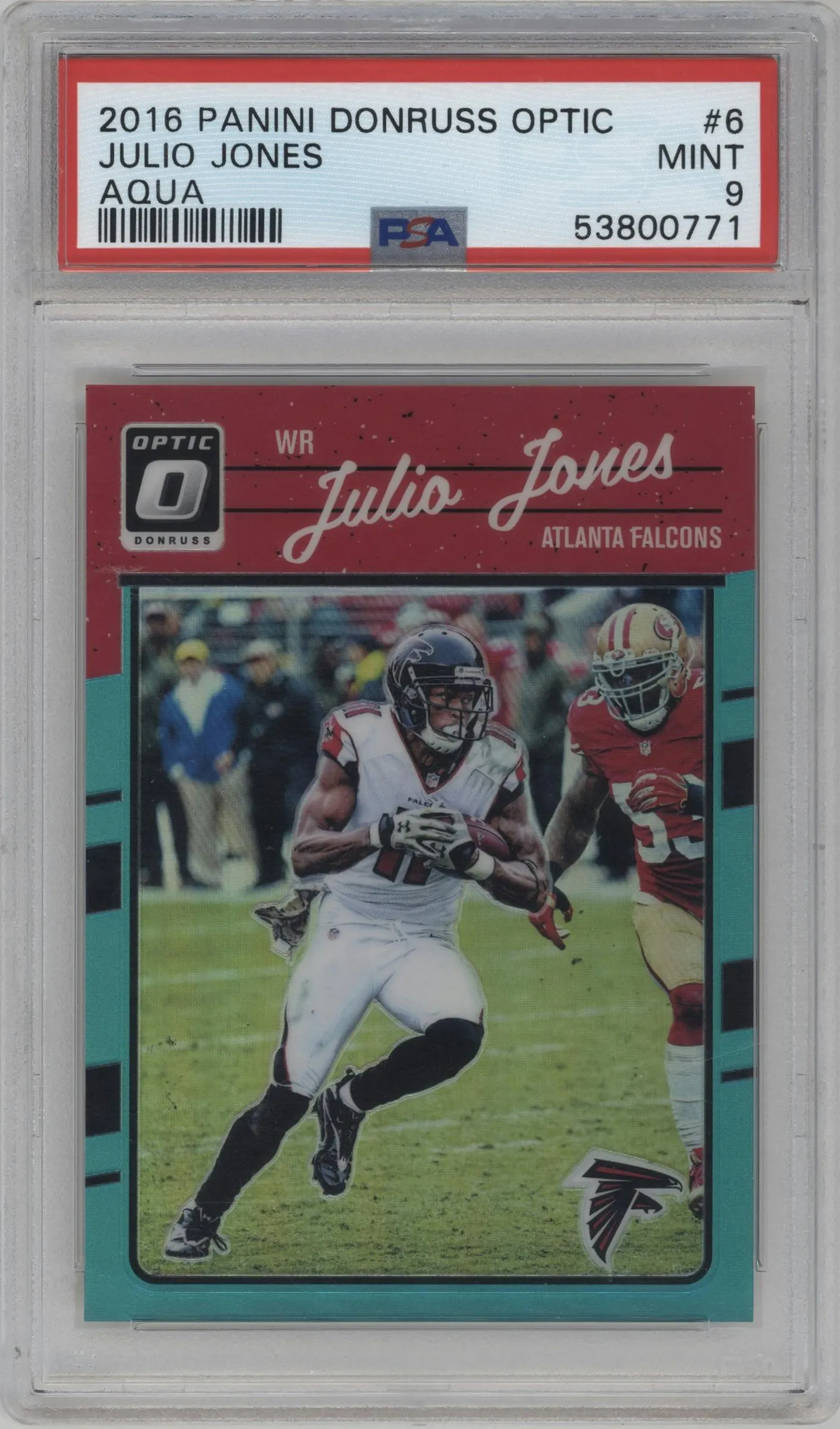 2016 Panini Donruss Optic Julio Jones Aqua #6 PSA 9