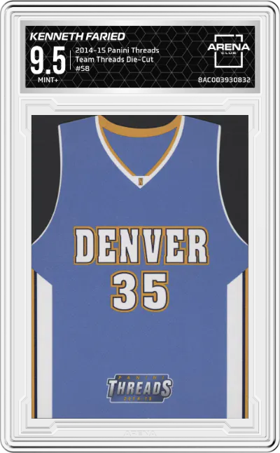 2014 Panini Threads Team Threads Die-Cut Kenneth Faried ARENA CLUB 9.5