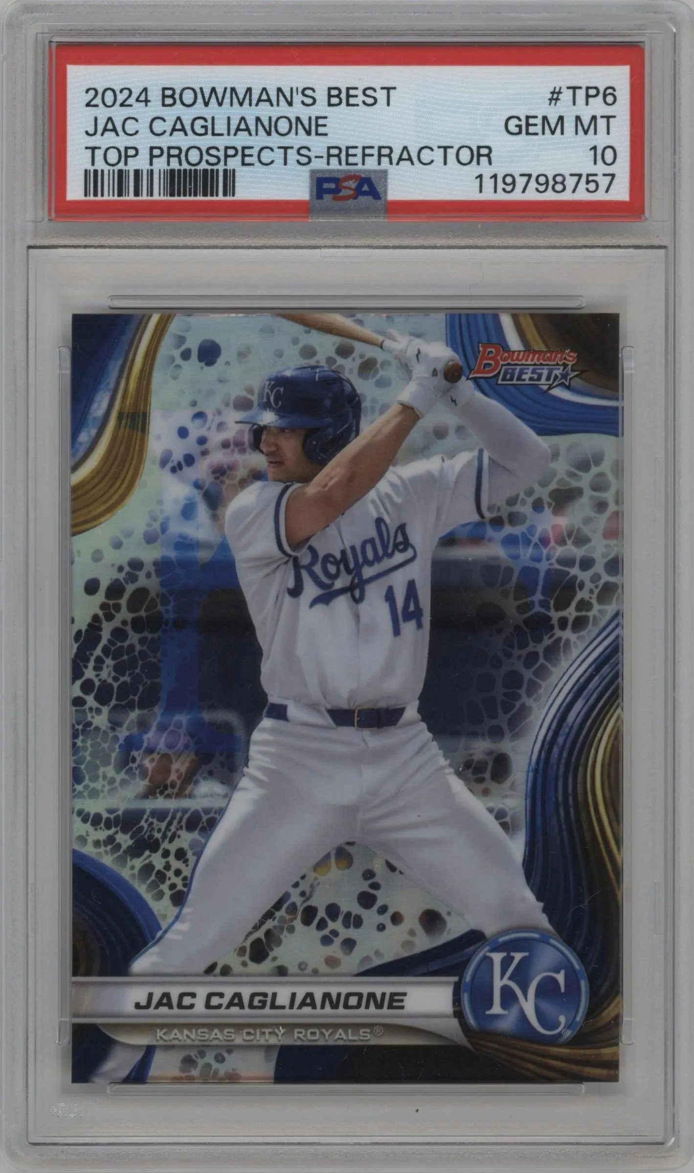 2024 Bowman's Best Top Prospects Jac Caglianone Refractor #TP-6 PSA 10