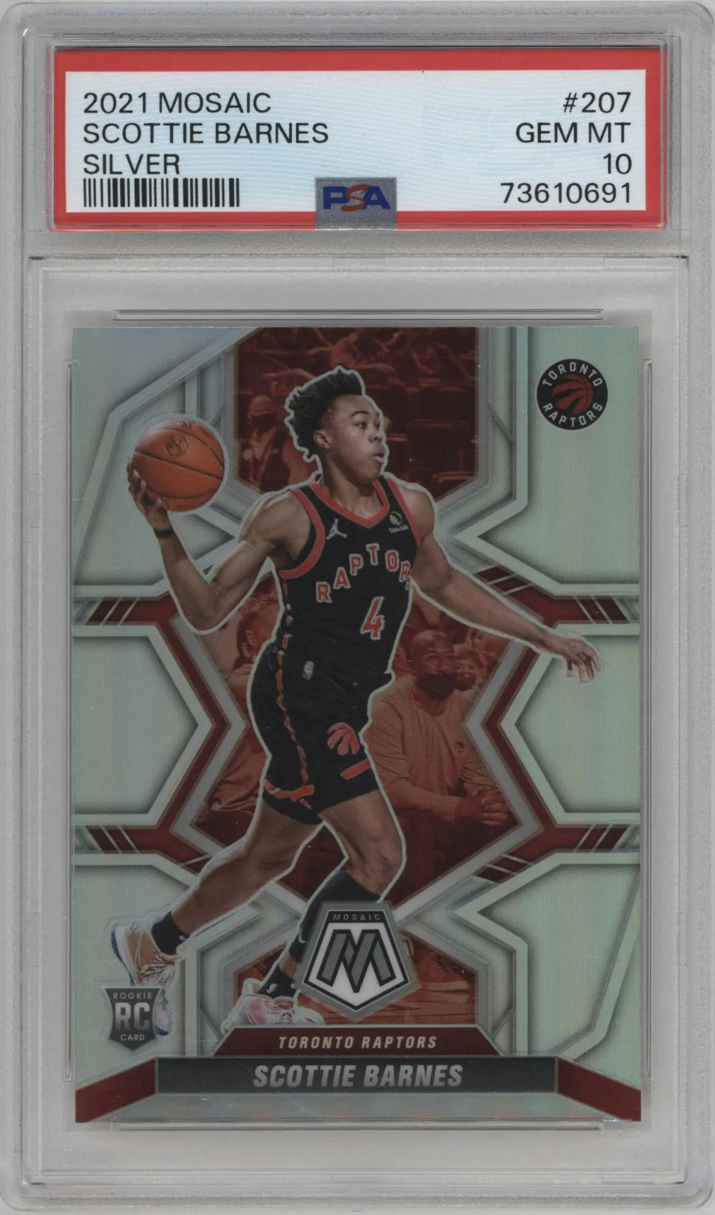 2021 Panini Mosaic Scottie Barnes Silver #207 PSA 10