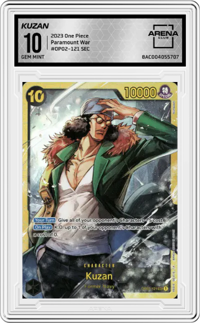2023 One Piece Paramount War Kuzan SEC #OP02-121 SEC ARENA CLUB 10