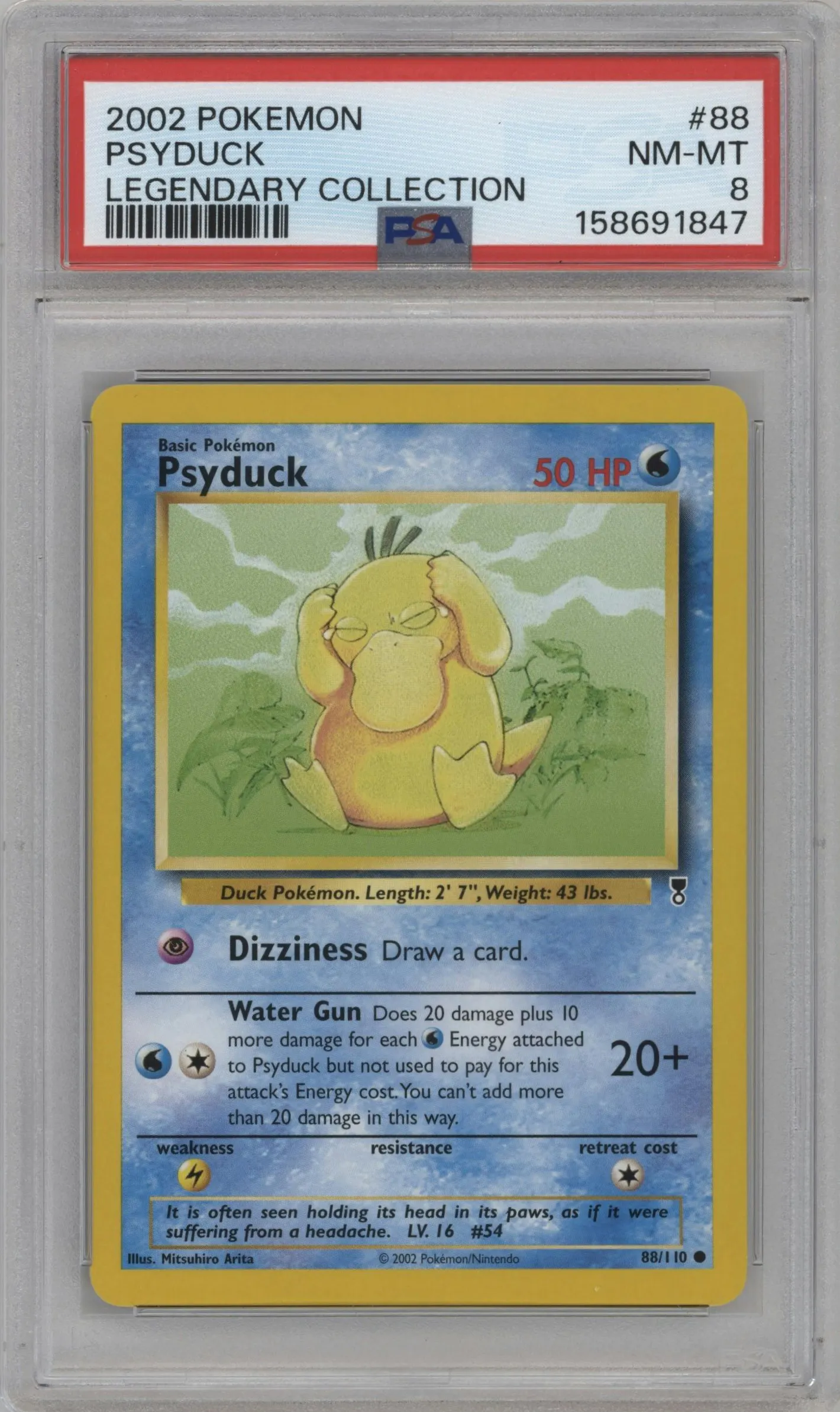 2002 Pokemon Legendary Collection Psyduck #88 PSA 8