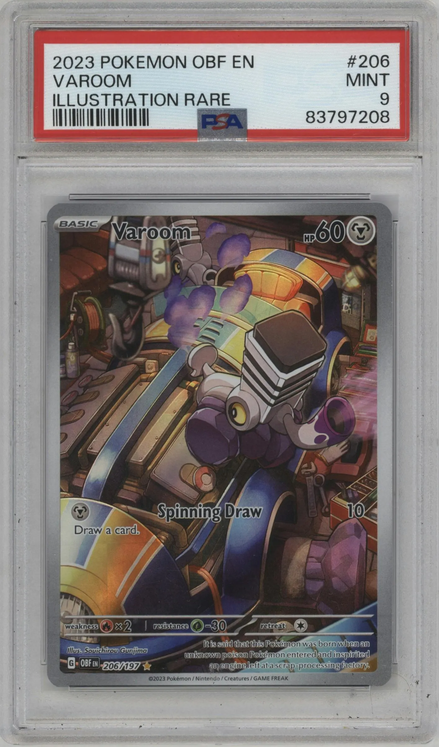 2023 Pokemon SV Obsidian Flames Varoom #206 PSA 9