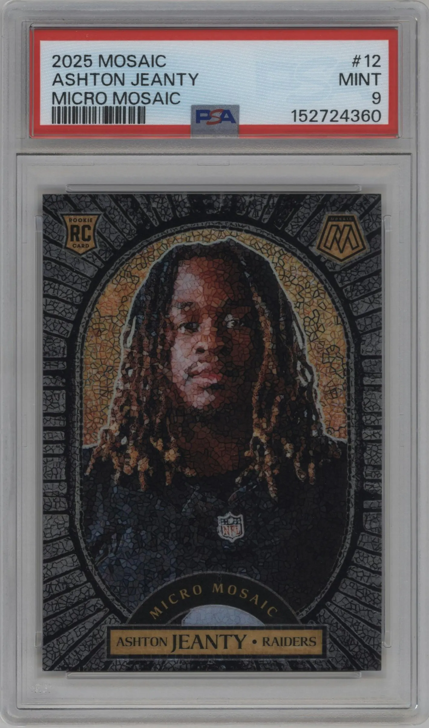 2025 Panini Mosaic Micro Mosaic Ashton Jeanty #12 PSA 9
