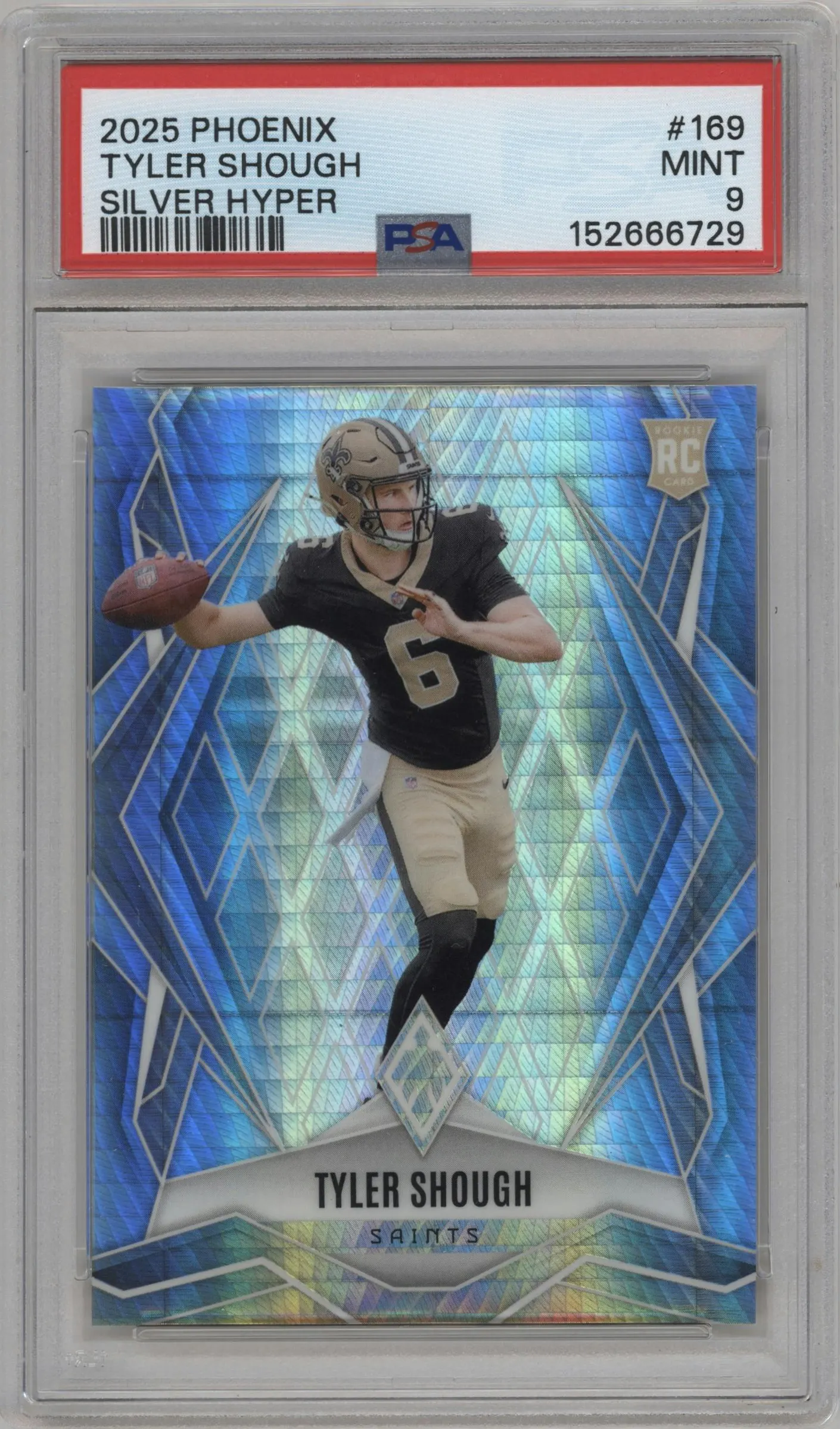 2025 Panini Phoenix Tyler Shough Silver Hyper Prizm #169 PSA 9