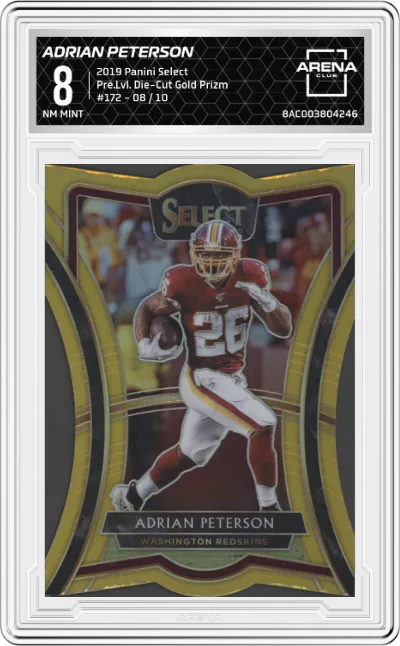 2019 Panini Select Pre.Lvl. Adrian Peterson Die-Cut Gold Prizm #172 ARENA CLUB 8
