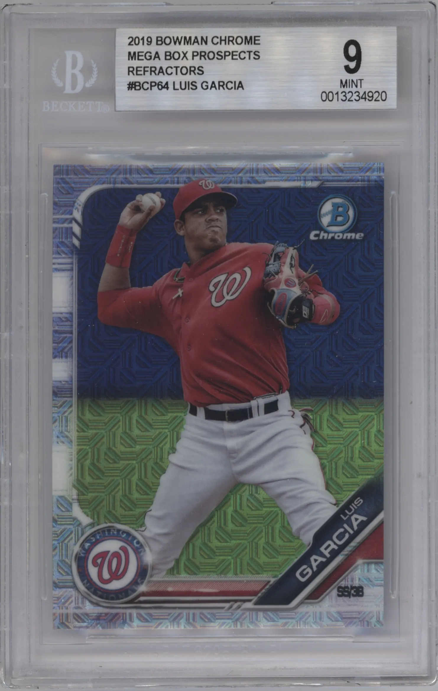 2019 Bowman Mega Box Chrome Luis Garcia #BCP-64 BGS 9