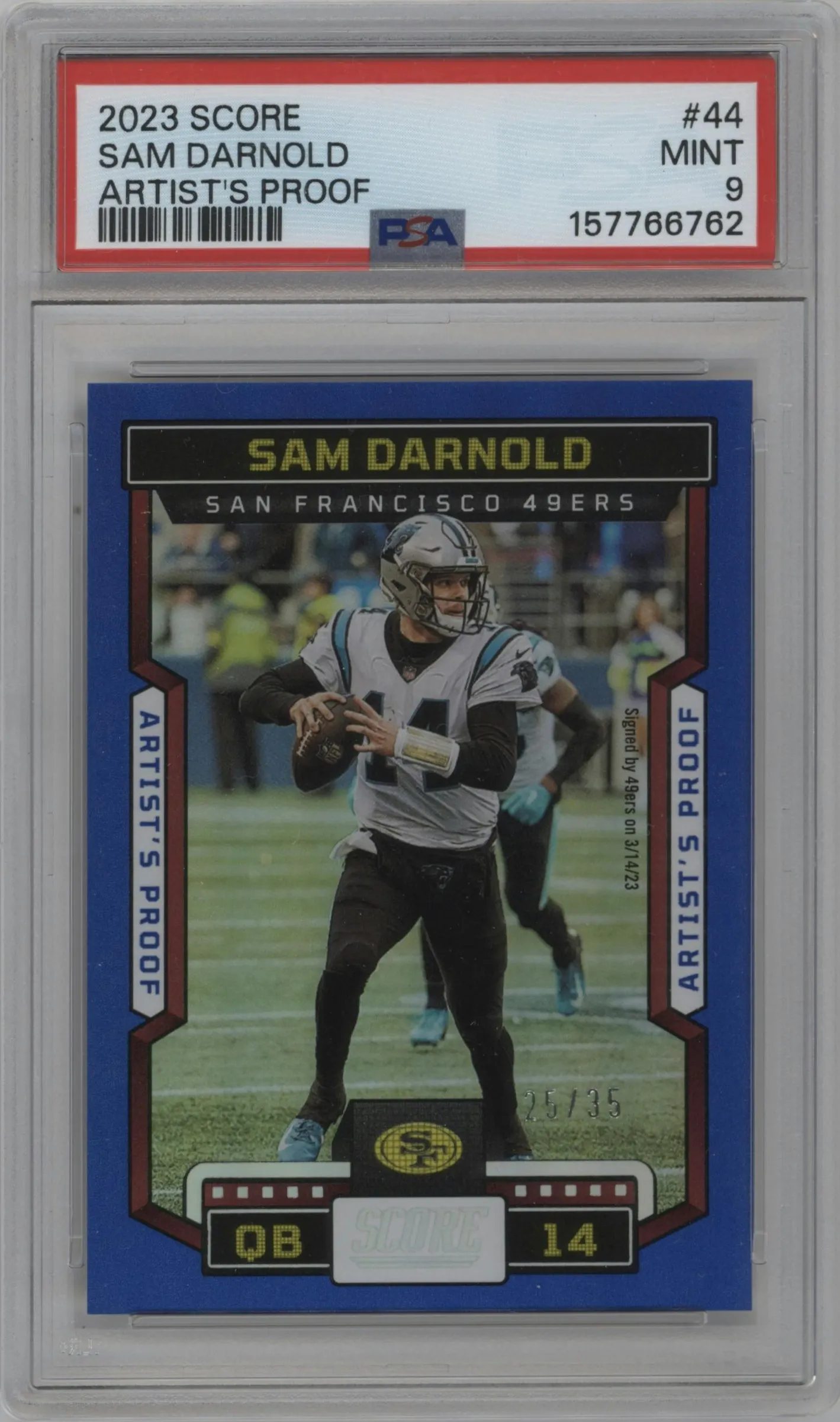 2023 Panini Score Sam Darnold Artist's Proof #44 PSA 9