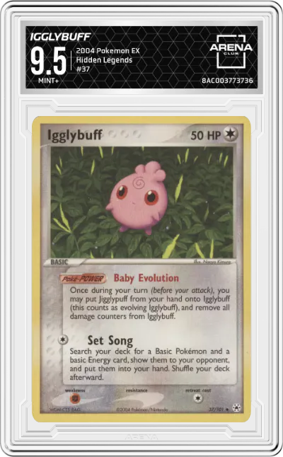 2004 Pokemon EX Hidden Legends Igglybuff ARENA CLUB 9.5